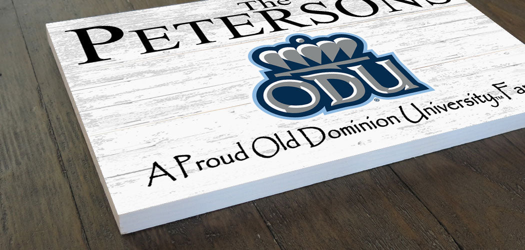 Old Dominion Family Name Sign – Personalized ODU Wood Wall Art