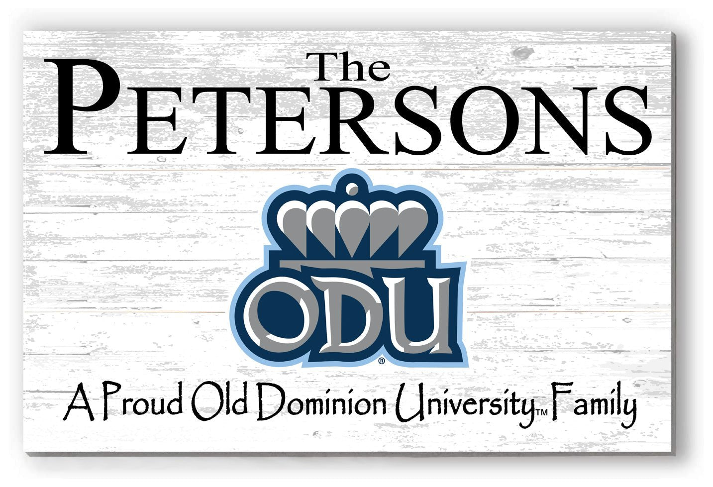 Old Dominion Family Name Sign – Personalized ODU Wood Wall Art
