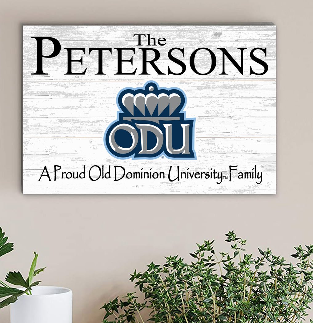 Old Dominion Family Name Sign – Personalized ODU Wood Wall Art