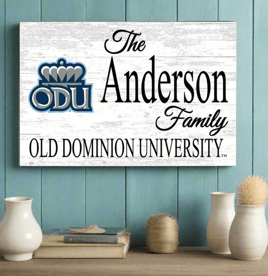 Old Dominion Family Name Sign – Personalized ODU Wood Wall Art