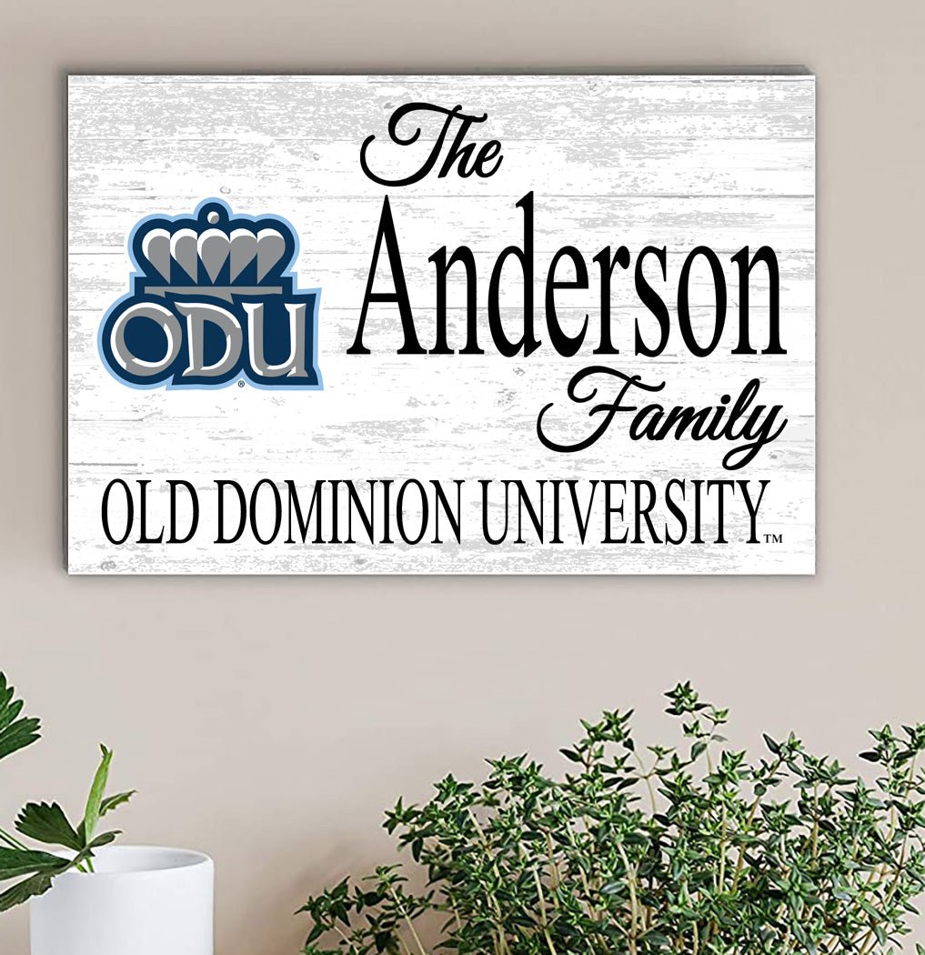 Old Dominion Family Name Sign – Personalized ODU Wood Wall Art