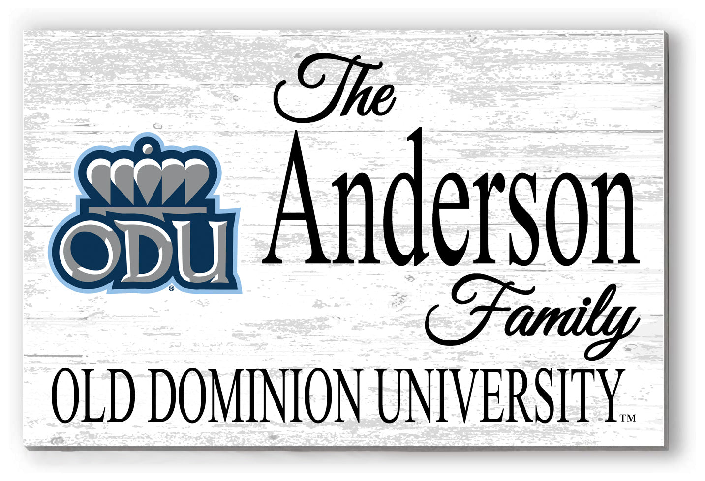Old Dominion Family Name Sign – Personalized ODU Wood Wall Art
