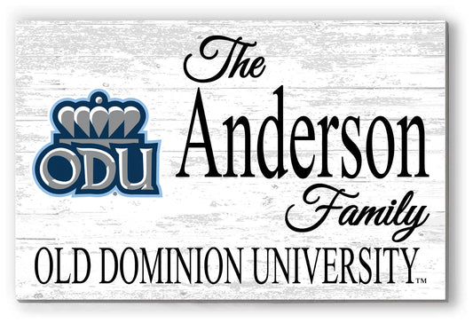 Old Dominion Family Name Sign – Personalized ODU Wood Wall Art