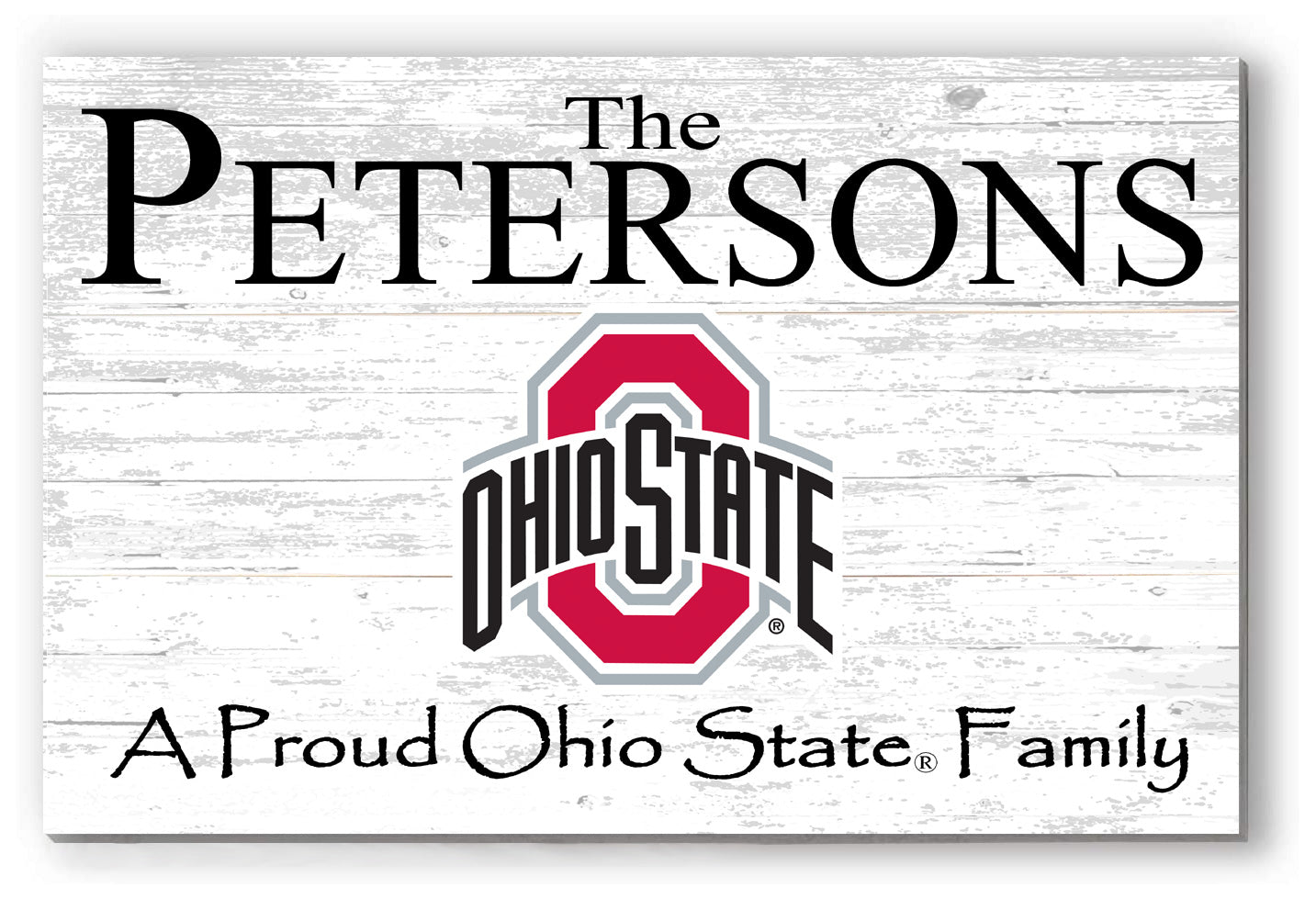 Ohio State Family Name Sign – Personalized Ohio State University Wood Plaque