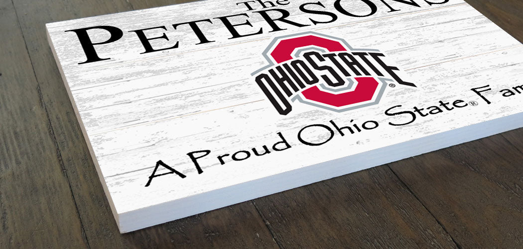 Ohio State Family Name Sign – Personalized Ohio State University Wood Plaque