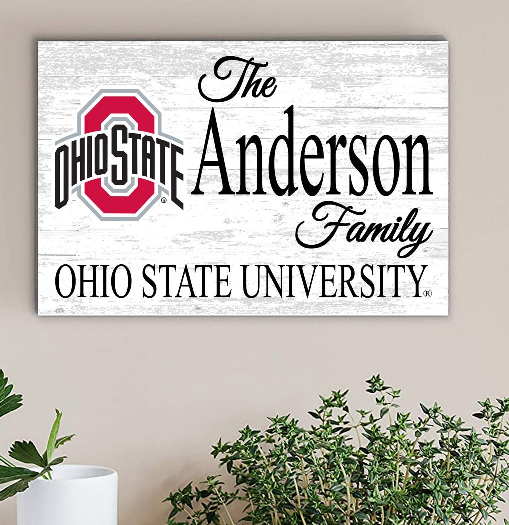 Ohio State Family Name Sign – Personalized Ohio State University Wood Plaque