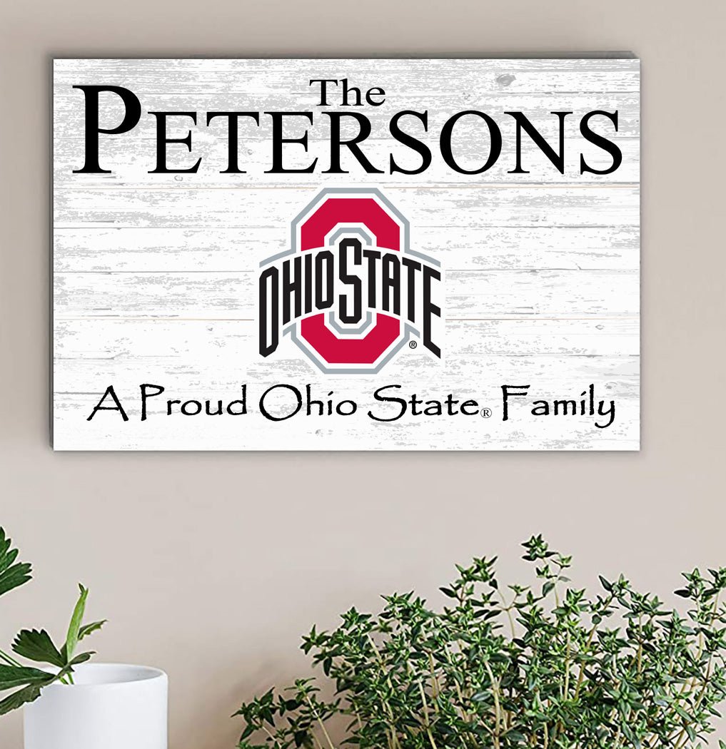 Ohio State Family Name Sign – Personalized Ohio State University Wood Plaque