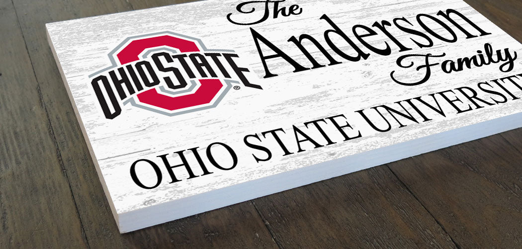 Ohio State Family Name Sign – Personalized Ohio State University Wood Plaque
