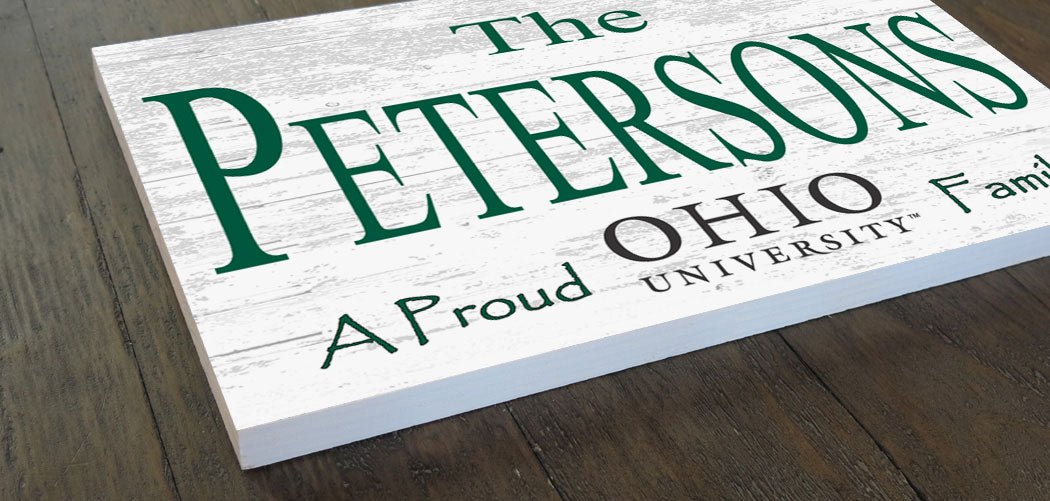 Ohio University Family Name Sign – Personalized Bobcats Wood Plaque