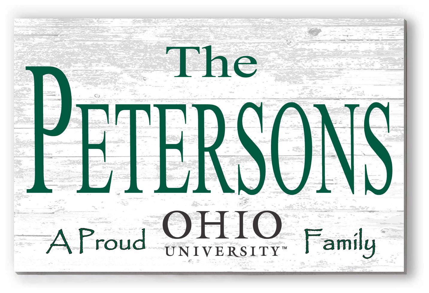 Ohio University Family Name Sign – Personalized Bobcats Wood Plaque
