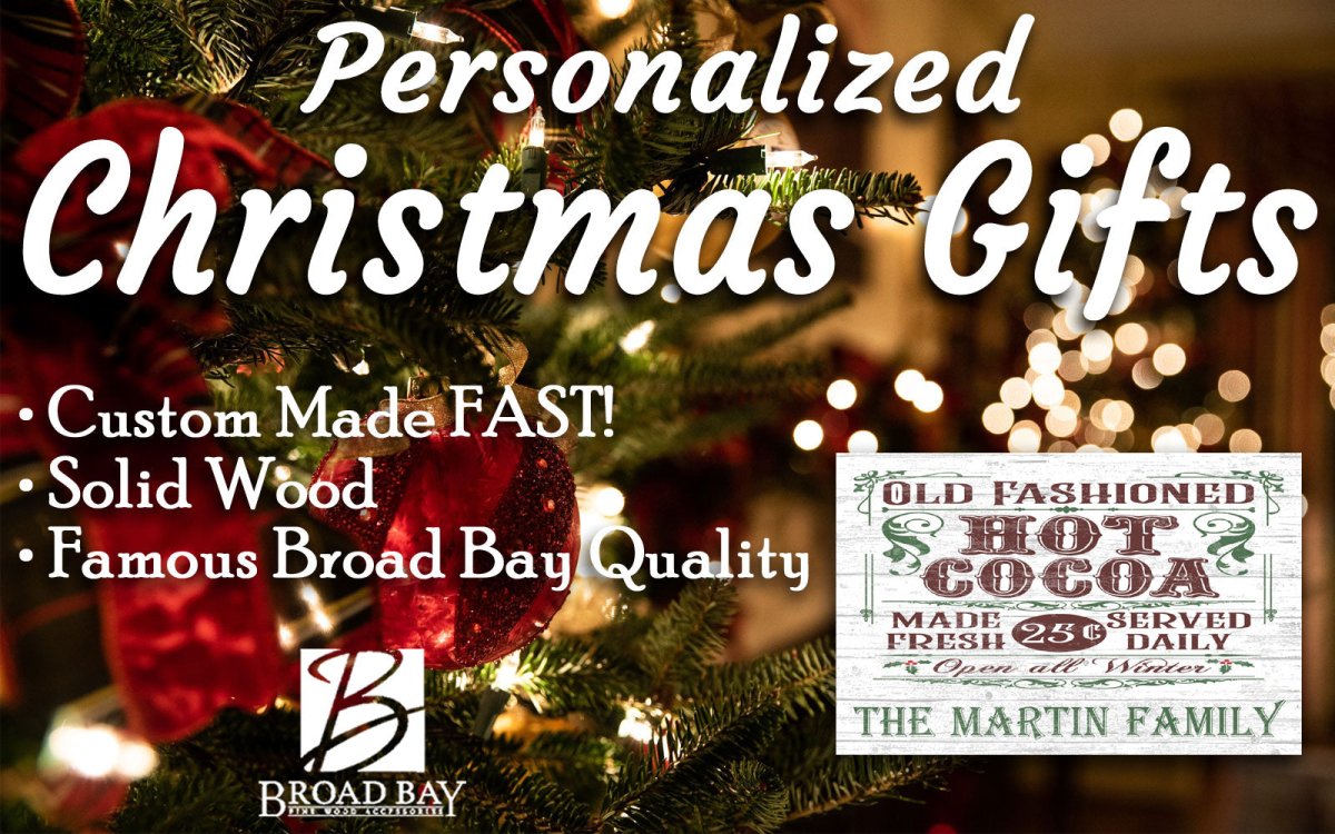 Old Fashioned Hot Cocoa Christmas Holiday Sign - Wooden Vintage Style