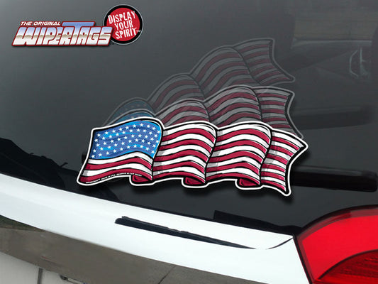 Old Glory USA Waving Flag WiperTag