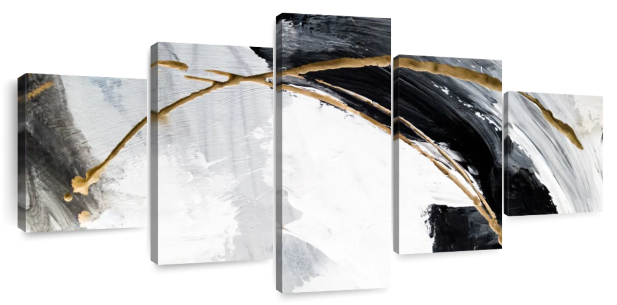Black White And Gold Abstract Wall Art