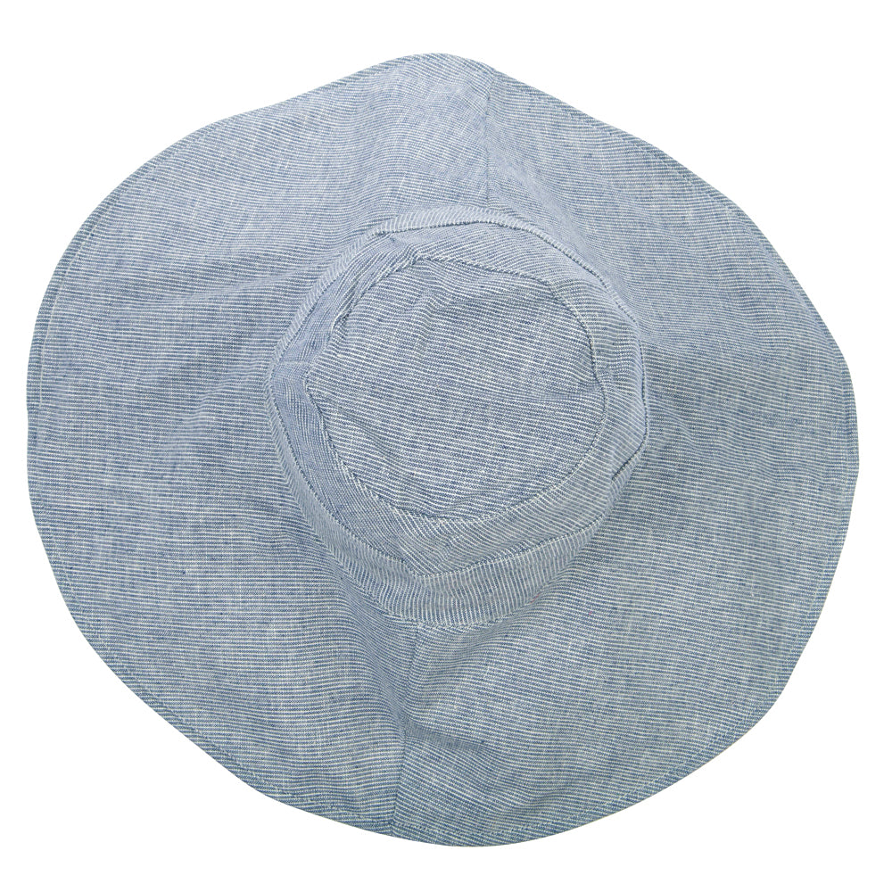 Women's Pinstripe 5 Inch Reversible Brim Cotton Dressy Hat