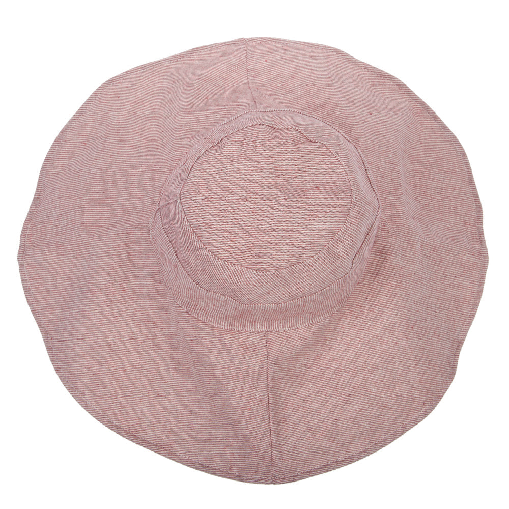Women's Pinstripe 5 Inch Reversible Brim Cotton Dressy Hat