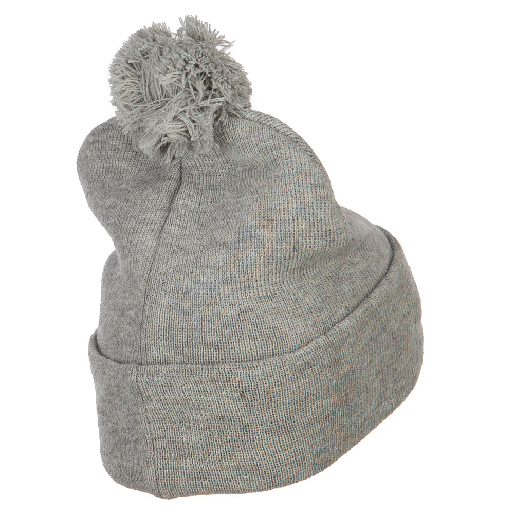 Pom Acrylic Cuff Long Beanie