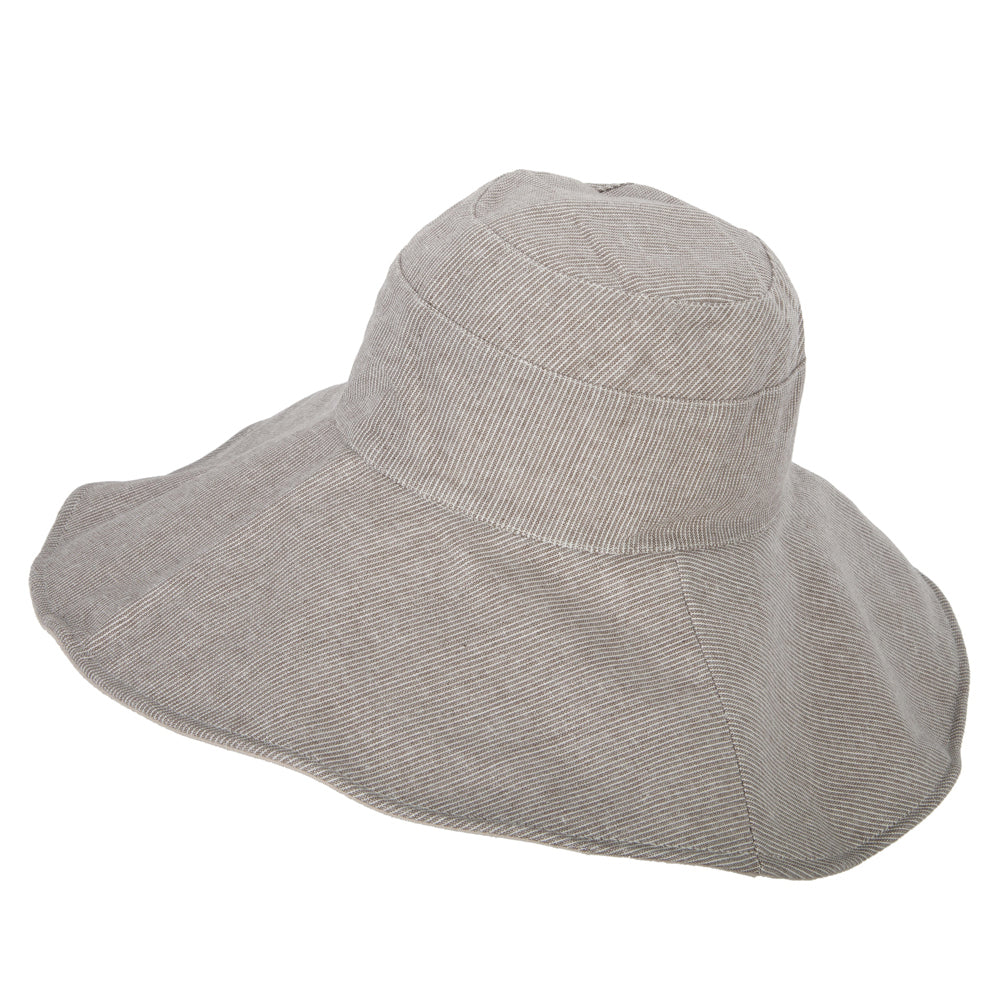 Women's Pinstripe 5 Inch Reversible Brim Cotton Dressy Hat