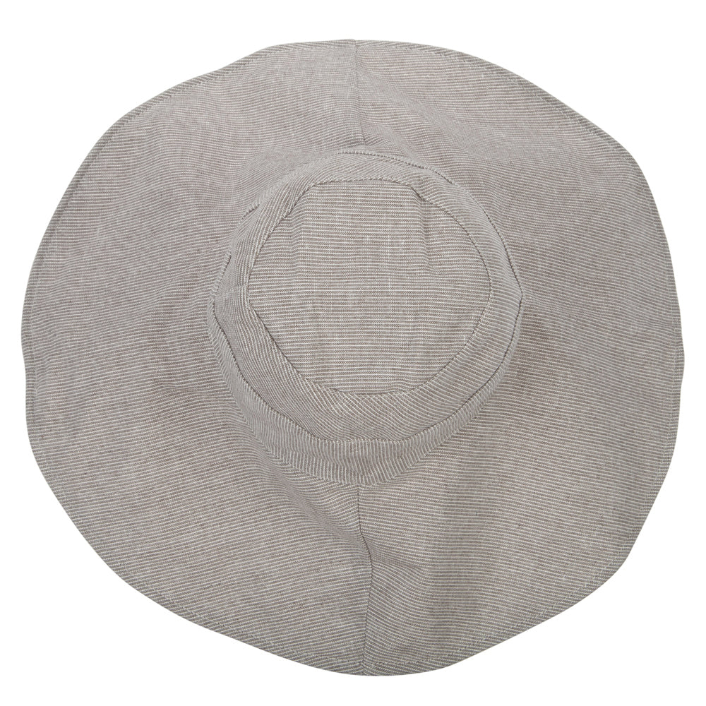 Women's Pinstripe 5 Inch Reversible Brim Cotton Dressy Hat