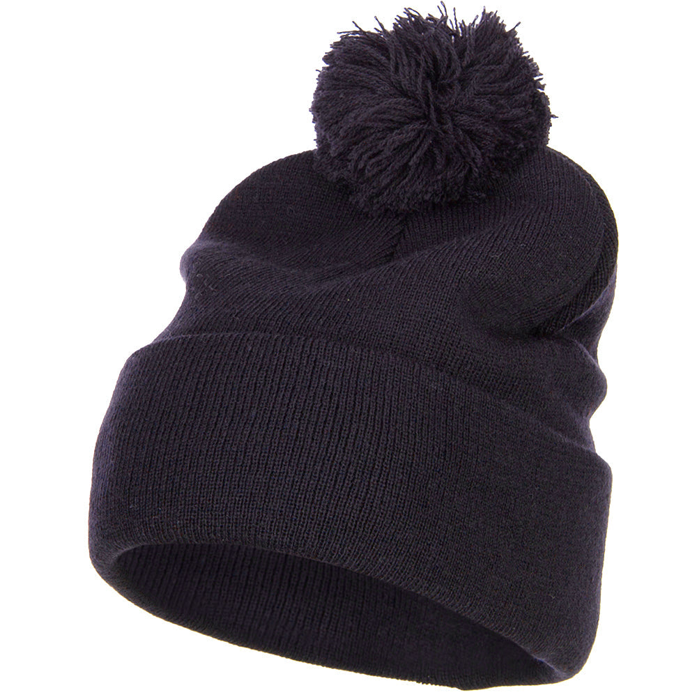 Pom Acrylic Cuff Long Beanie