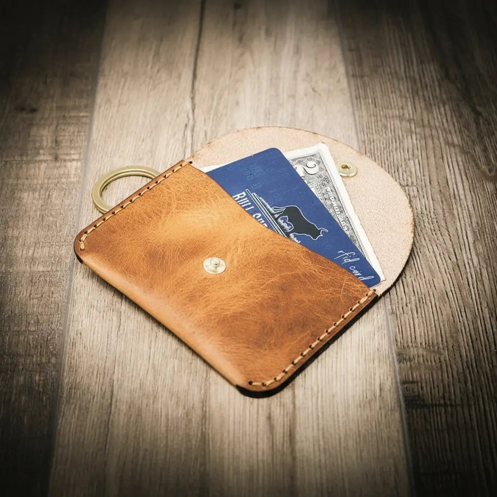 The Richmond Leather Keychain Wallet in Saddle Tan