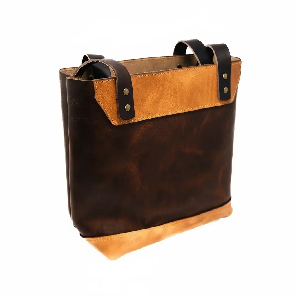The Naomi Leather Tote Bag - Walnut