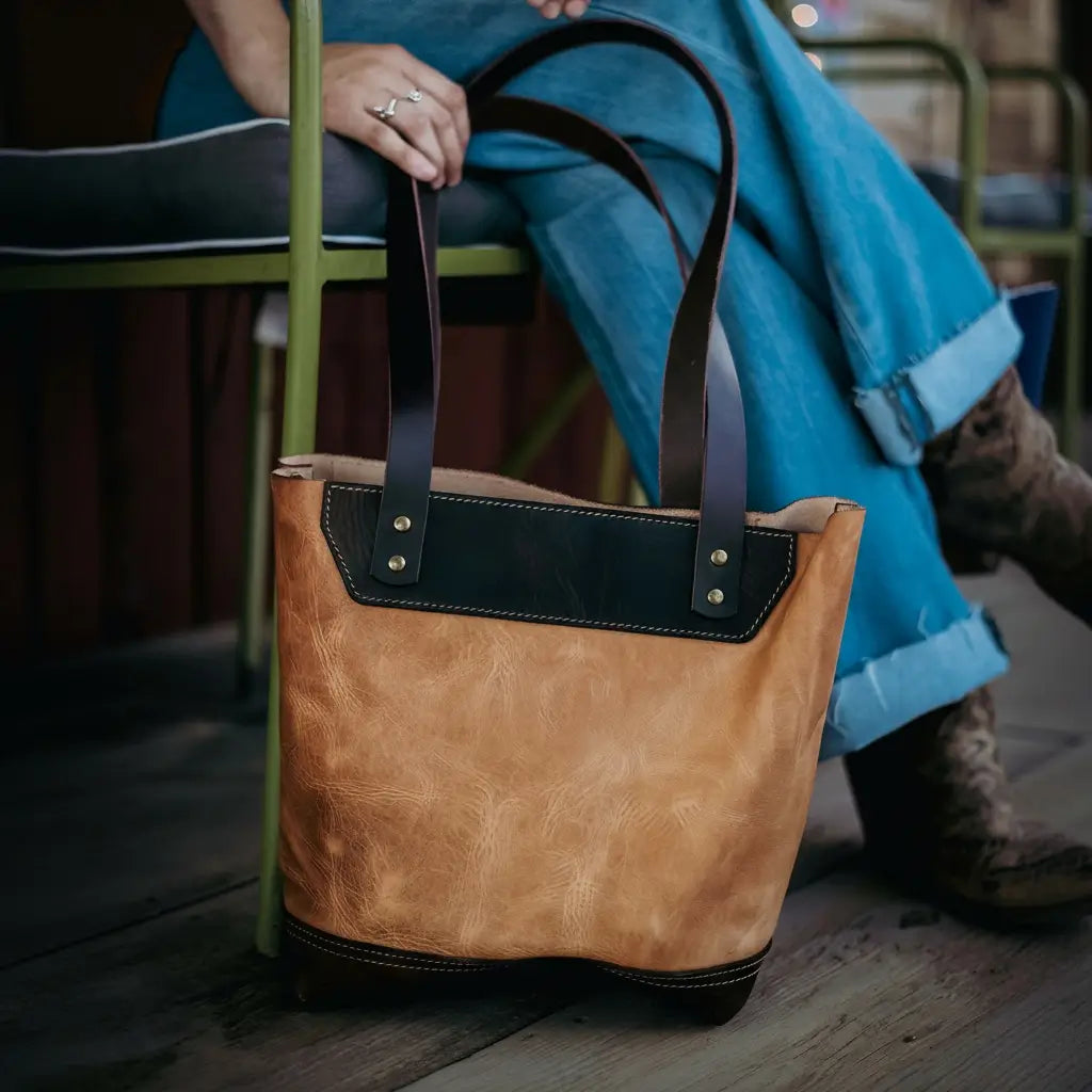 The Naomi Leather Tote Bag - Saddle Tan
