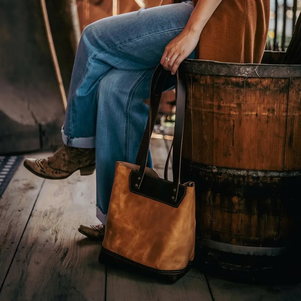 The Naomi Leather Tote Bag - Saddle Tan
