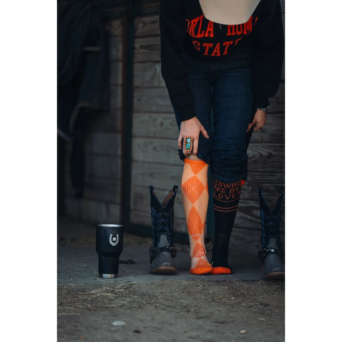 Orange Outlaw Performance Boot Socks