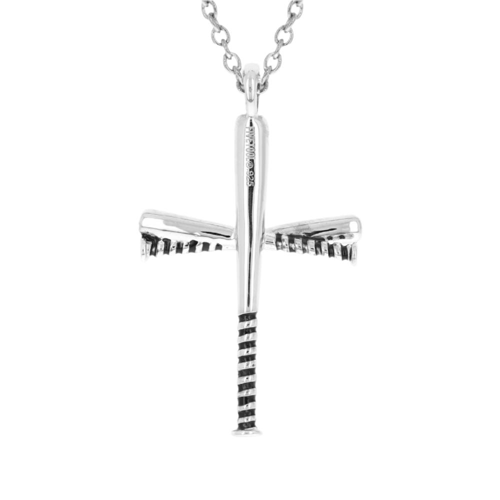 Color Grip Baseball Bat Cross Necklace