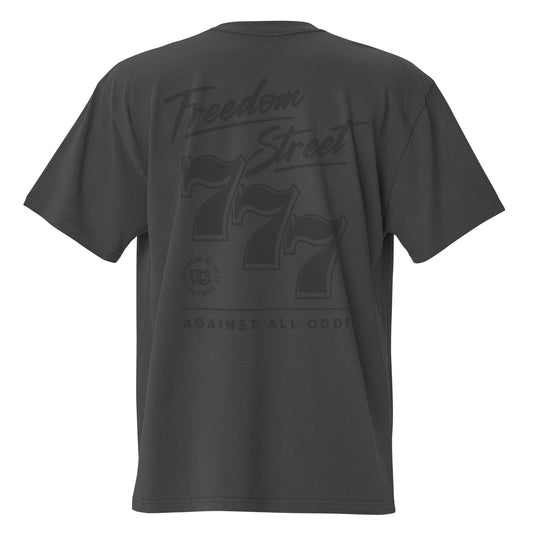 Black-out Lucky 7's Oversized Faded T-shirt