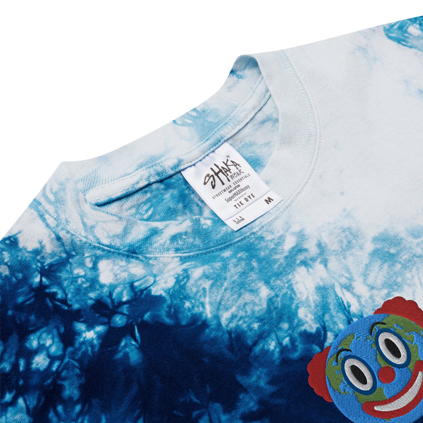 Clown World Embroidered Oversized Tie Dyed T-Shirt