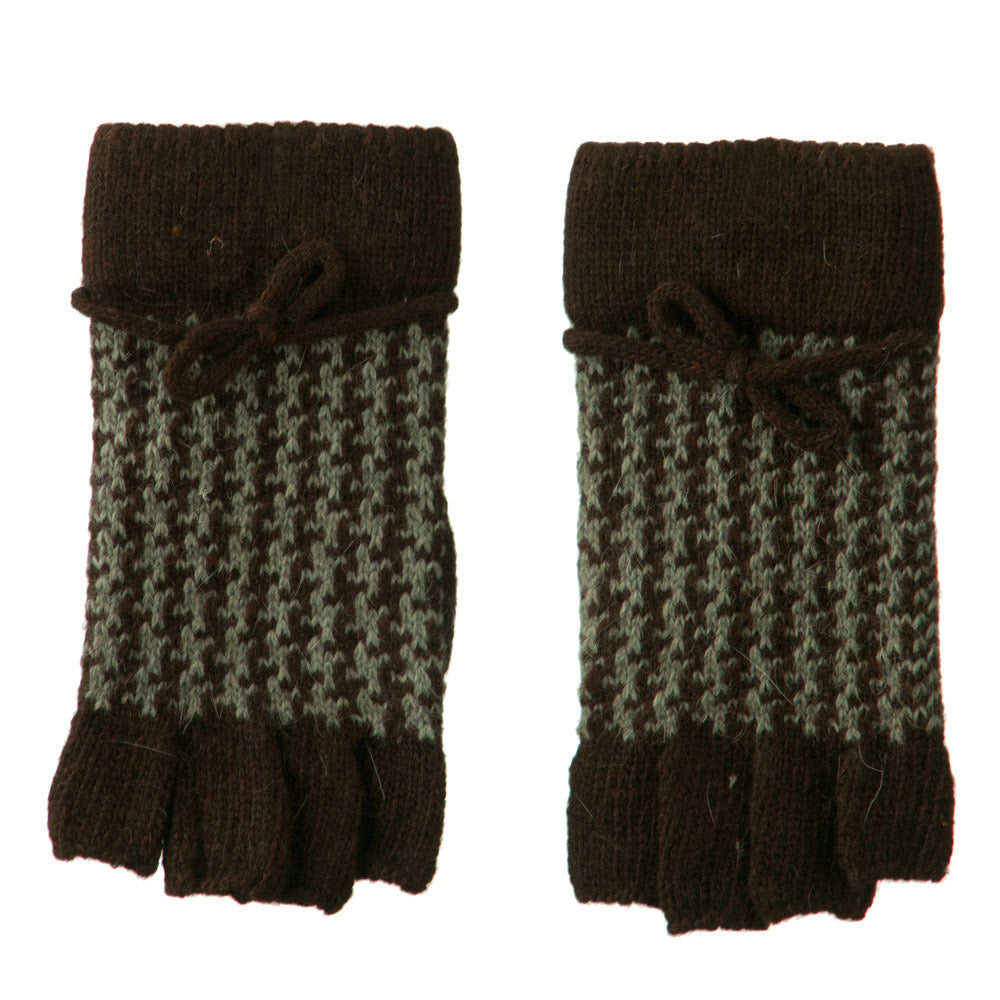 Patterned Angora Blend Fingerless Glove