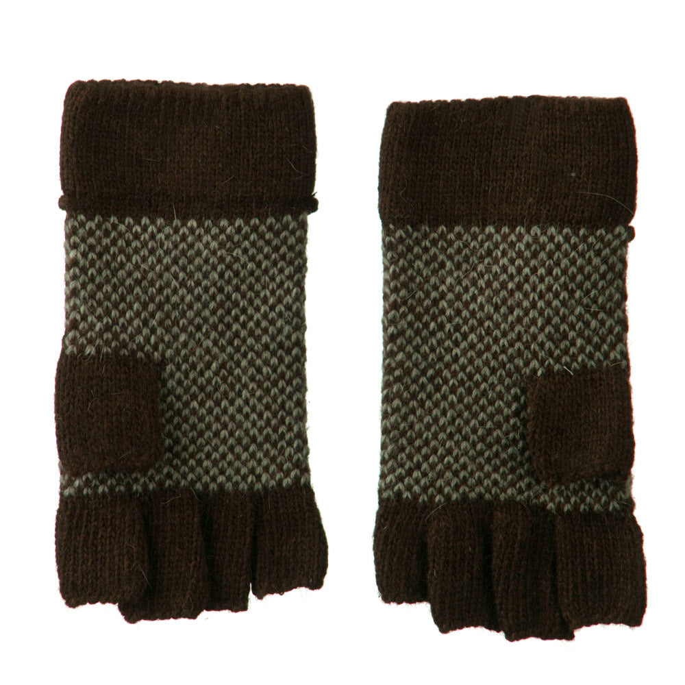 Patterned Angora Blend Fingerless Glove
