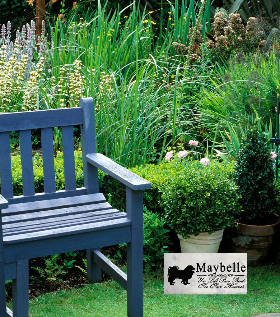 Papillon Memorial Stone Personalized Garden Plaque Grave Marker Outdoor or Indoor