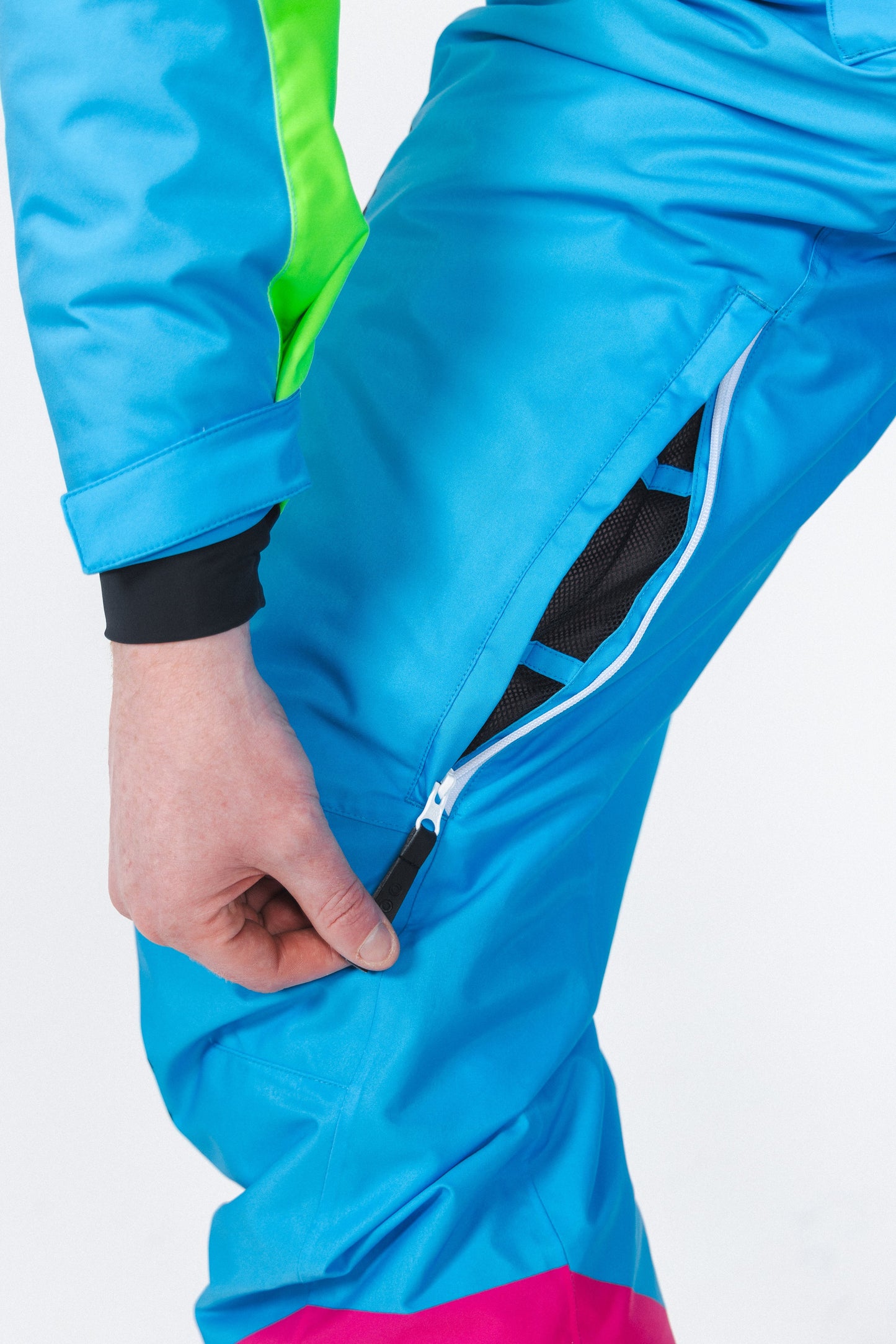 The Park Rat | Men's Neon Spray Design Retro One Piece Ski Suit