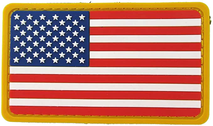 U.S. Flag Patch Forward Facing PVC with Hook Fastener