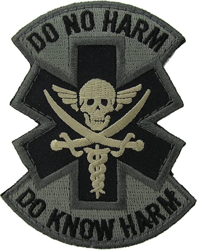 Do No Harm Morale Patch with Pirate Skull - Hook Fastener