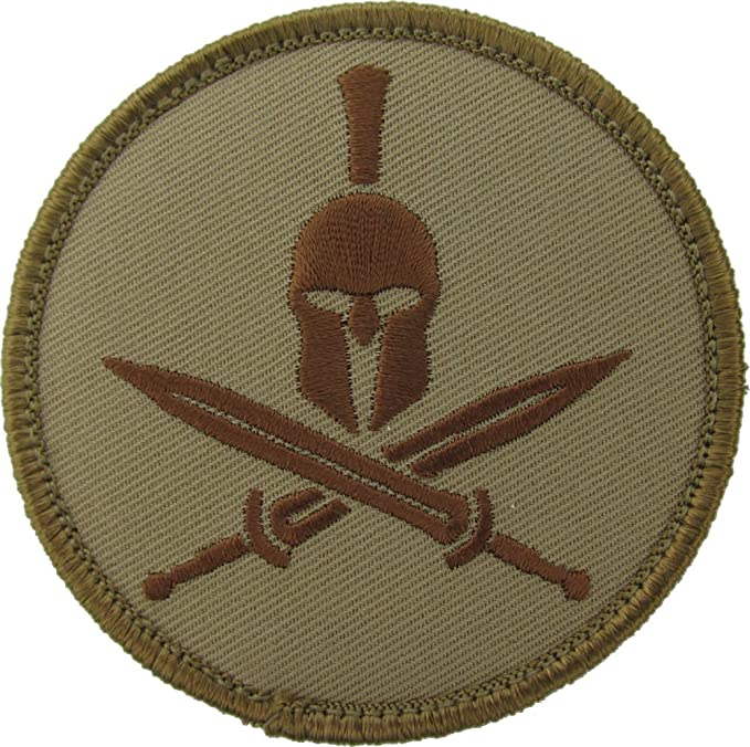Crossed Swords Spartan Helmet Morale Patch - Hook Fastener