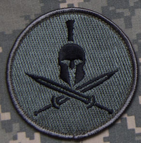 Crossed Swords Spartan Helmet Morale Patch - Hook Fastener