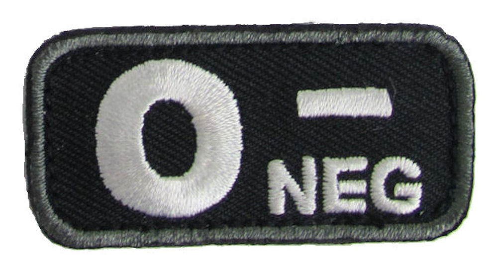 Blood Type Morale Patches with Hook Backing