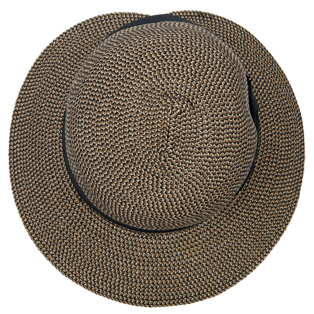 Women's Paper Braid Bow Ribbon Band Accented Split Brim Cloche Hat