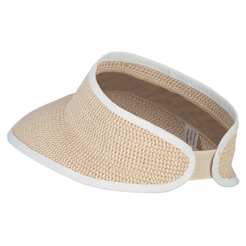 UPF 50+ Women's Paper Braid Elastic Back Visor