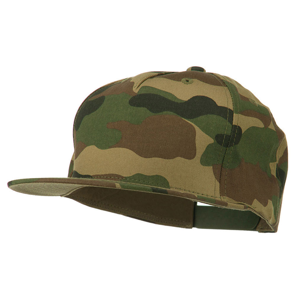 5 Panel Camouflage Flat Bill Snapback Cap