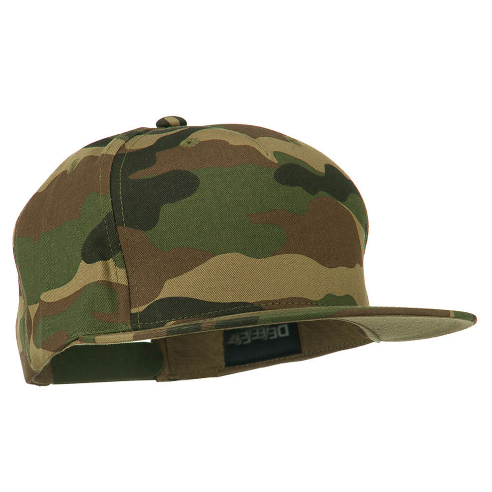 5 Panel Camouflage Flat Bill Snapback Cap