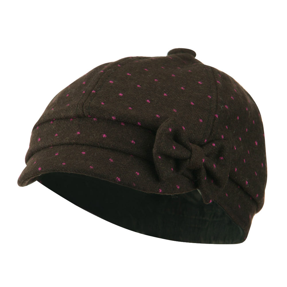 Girl's Polka Dots Bow Cabby Cap