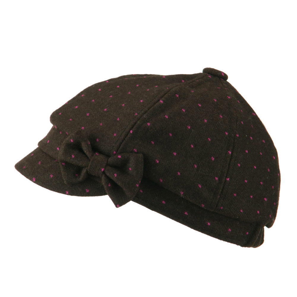 Girl's Polka Dots Bow Cabby Cap