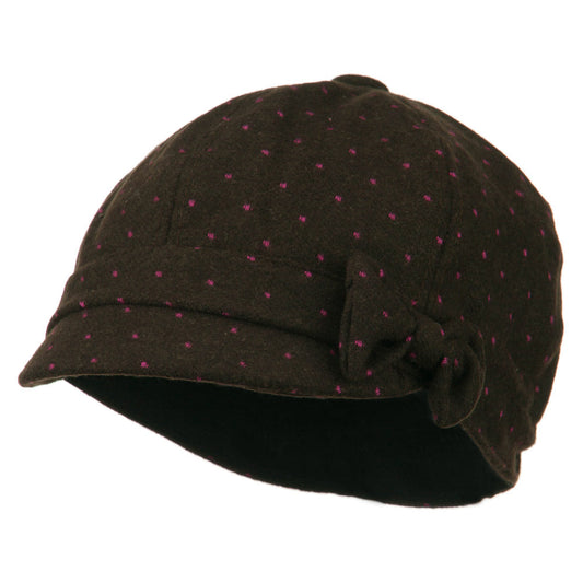 Gaby Polka Dot Bow Cabbie Cap