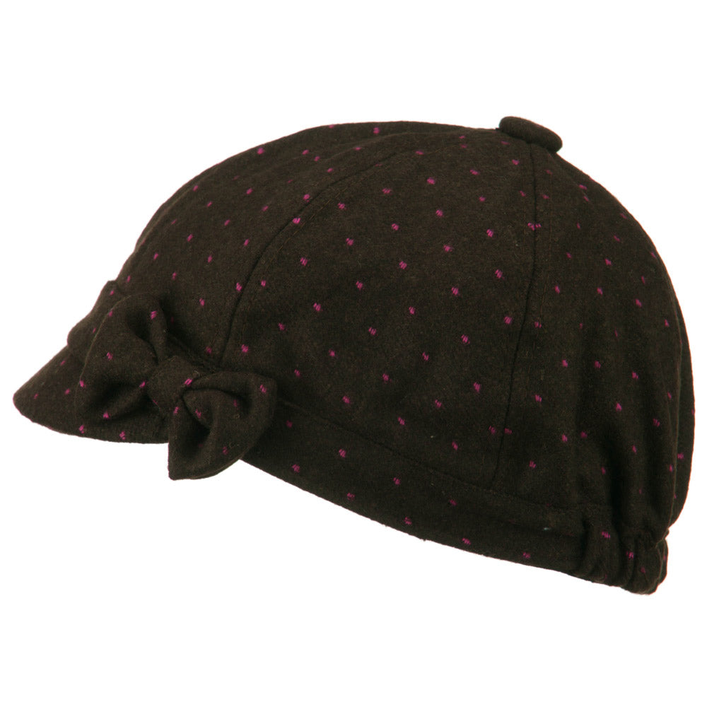 Gaby Polka Dot Bow Cabbie Cap