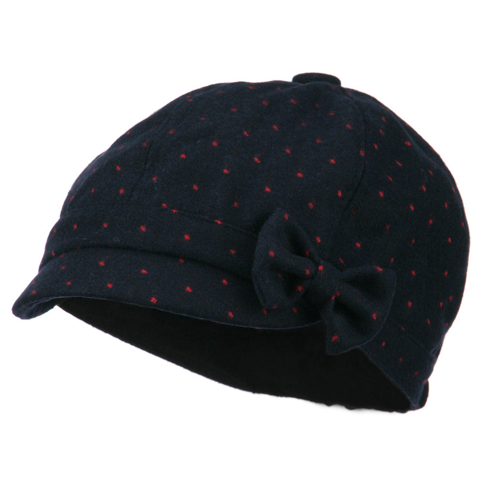 Gaby Polka Dot Bow Cabbie Cap