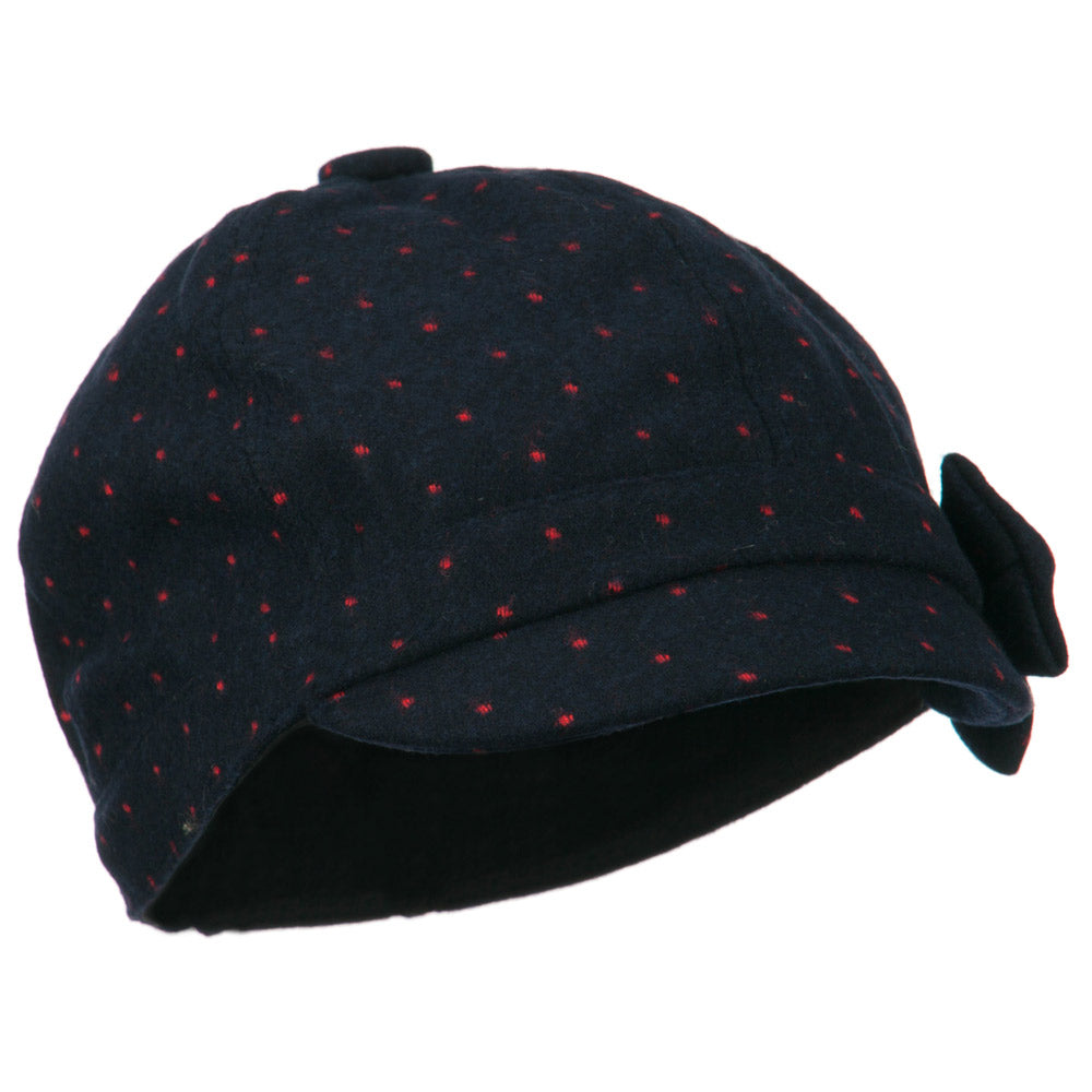Gaby Polka Dot Bow Cabbie Cap